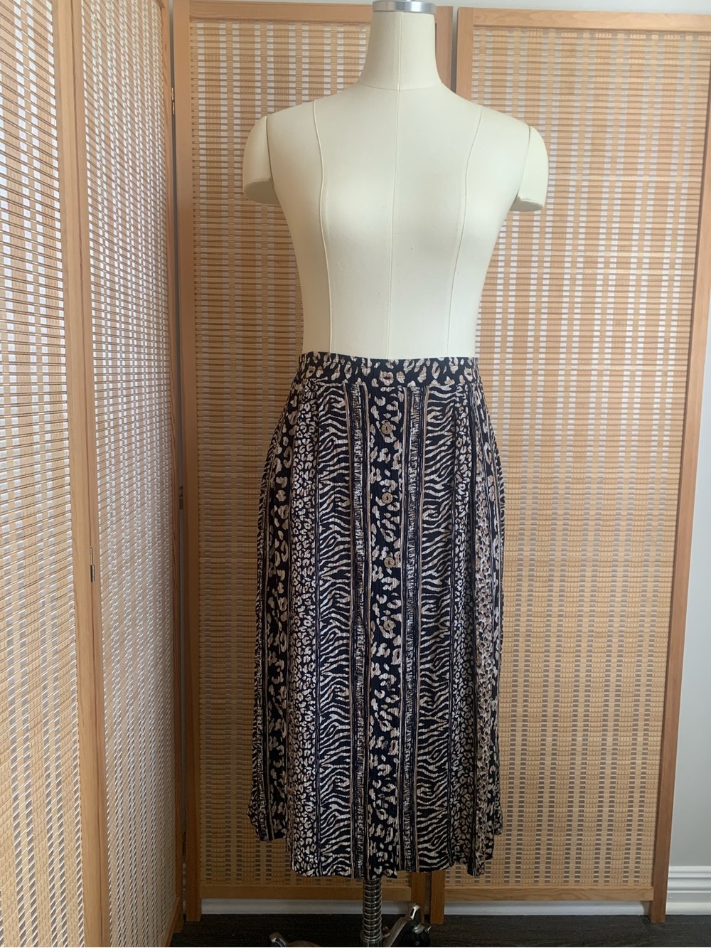 Vintage Koret Animal Print Midi Skirt